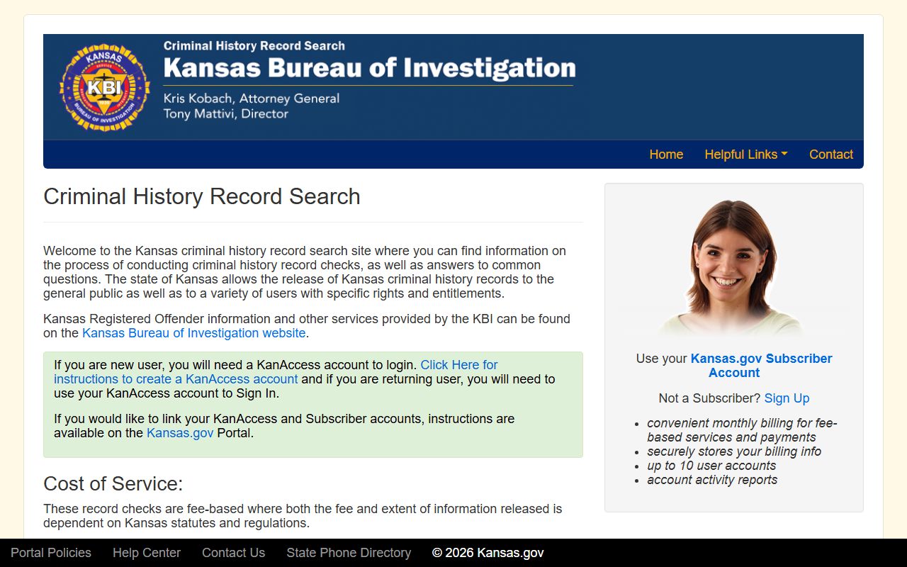 McPherson County criminal court records KBI criminal history portal