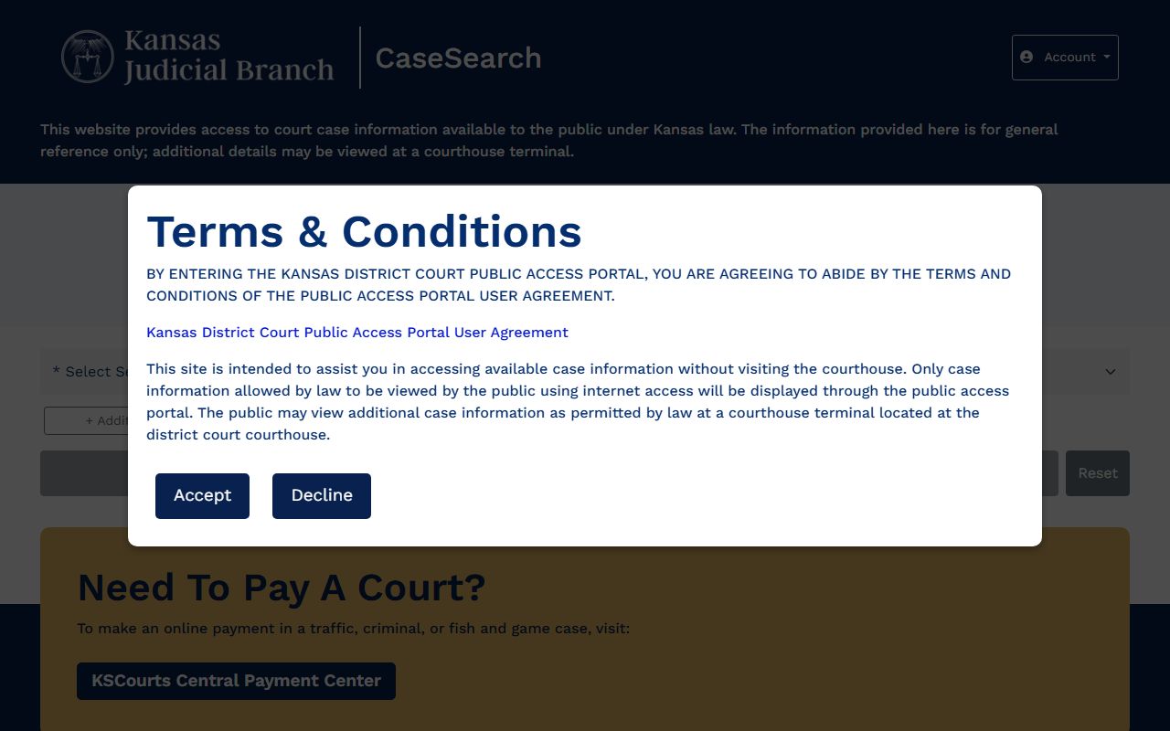 McPherson County court records Kansas Case Search portal
