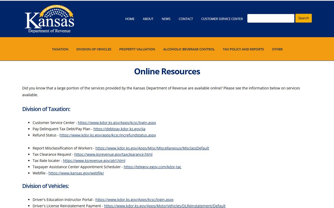 McPherson County traffic court records Kansas Department of Revenue online services