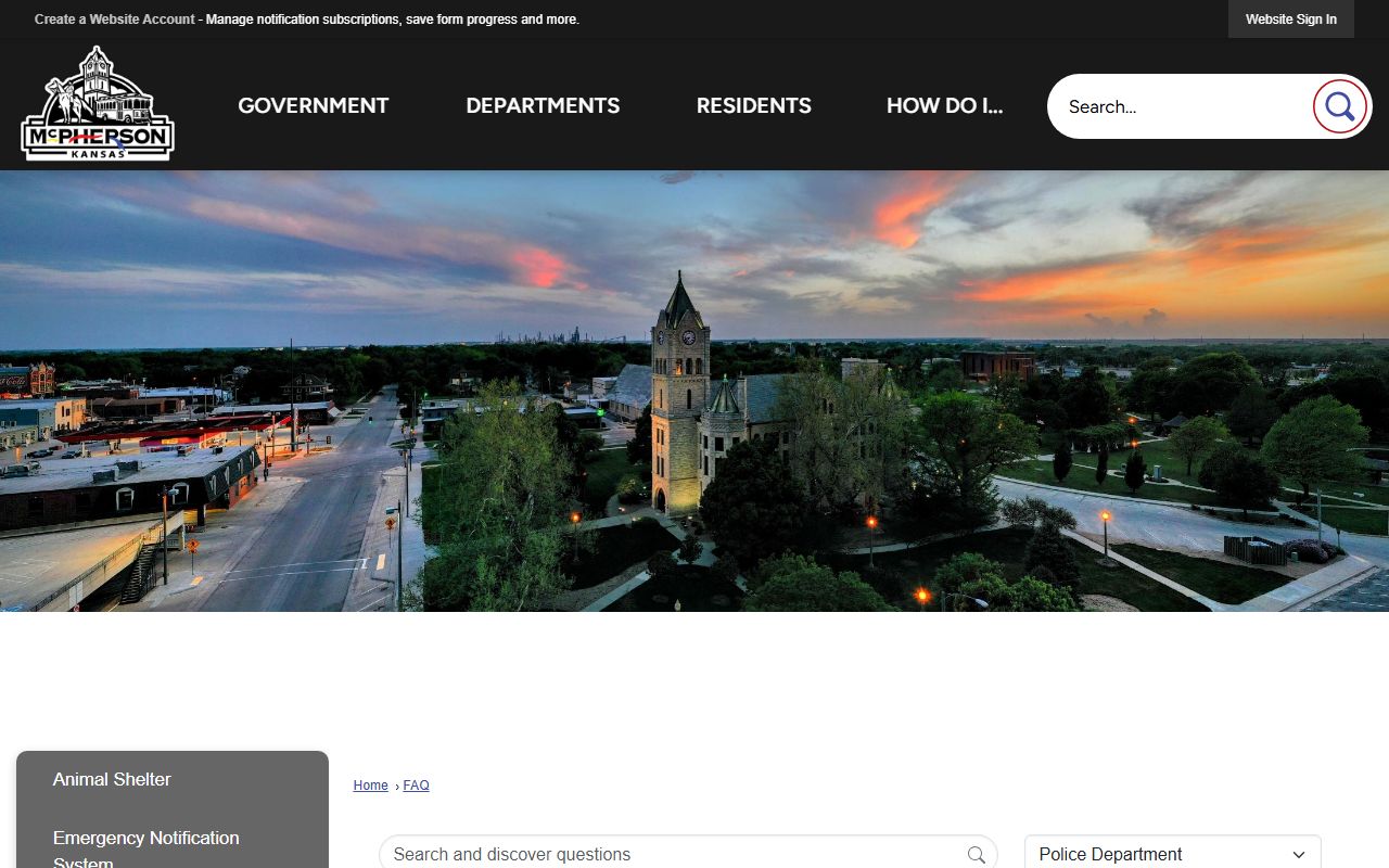 McPherson County warrant search police FAQ instruction